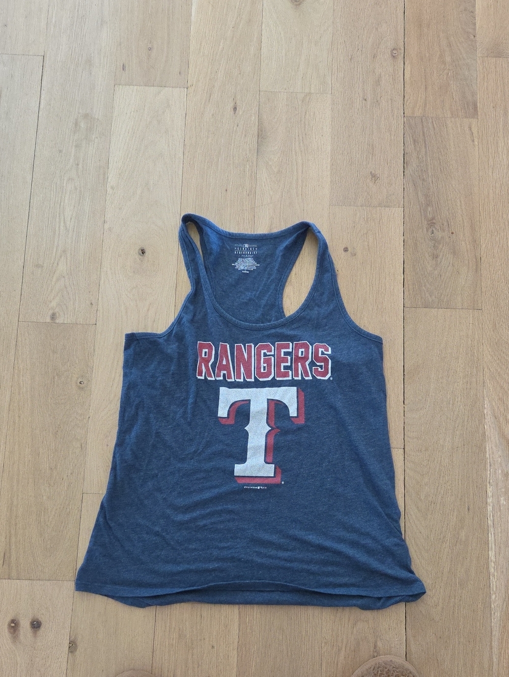 MLB Rangers Navy Tank with Red & White T Logo